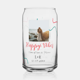 Happy Vibes Feiertagsamt Name Datum Hochzeit rot Dosenglas