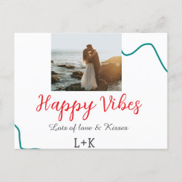Happy Vibes Feiertagsamt Name Datum Hochzeit rot Feiertagspostkarte