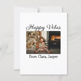 Happy vibes Kinderfamilie Weihnachts Foto Einladun Postkarte