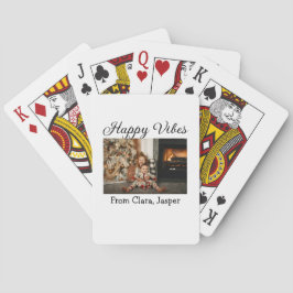 Happy vibes Kinderfamilie Weihnachts Foto Einladun Spielkarten