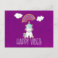 Happy Vibes Niedlich Lächeln Einhorn
