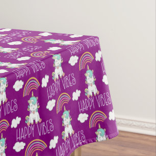 Happy Vibes Phantastisch Rainbow & Unicorn Tischdecke