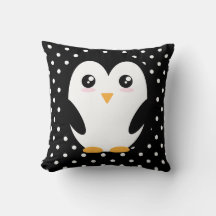 Happy Vibes: Pinguin & Polka Dots Pillow of Joy
