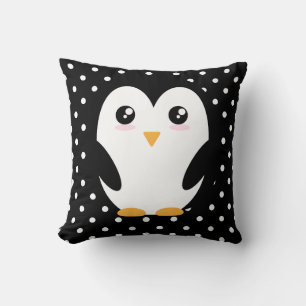 Happy Vibes: Pinguin & Polka Dots Pillow of Joy Kissen