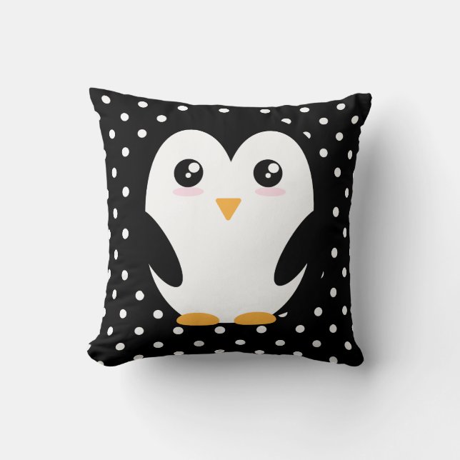 Happy Vibes: Pinguin & Polka Dots Pillow of Joy Kissen (Vorderseite)