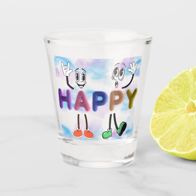 Happy Vibes Schnapsglas (Vorderseite)