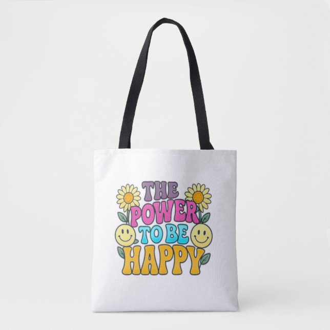 Happy Vibes Tote Bag (Vorderseite)