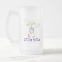 Happy Vibes Typografie Niedlich Lächeln Einhorn