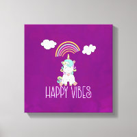 Happy Vibes Typografie Phantastisch Rainbow & Unic