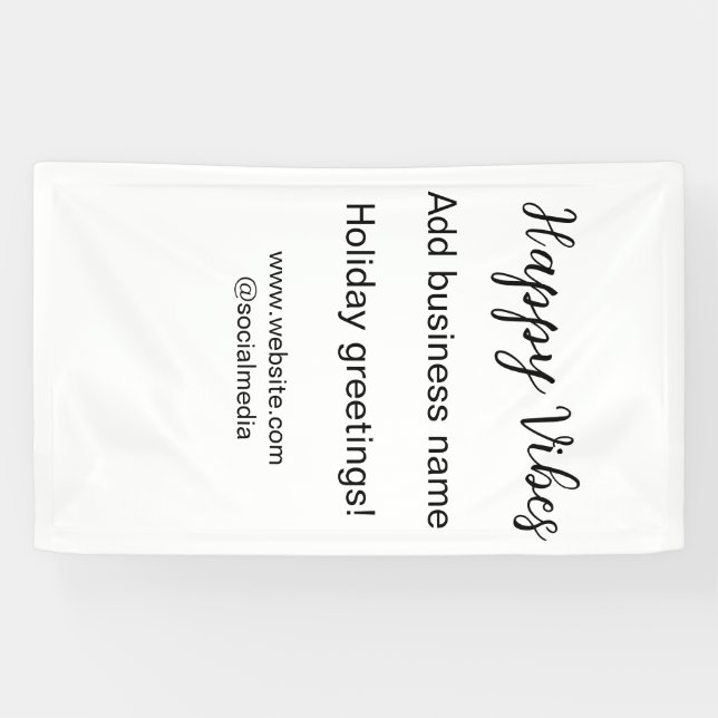 Happy vibes Weihnachtsfeiertage Grußgeschäft Banner (Horizontal)