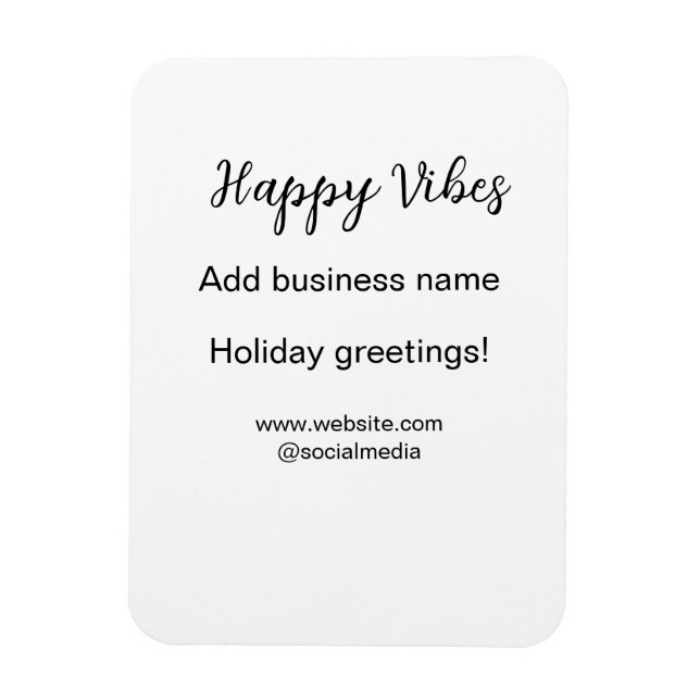Happy vibes Weihnachtsfeiertage Grußgeschäft Magnet (Vertikal)