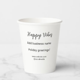 Happy vibes Weihnachtsfeiertage Grußgeschäft Pappbecher