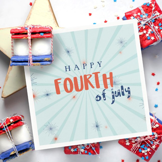 Happy Vierte Feuerwerke 4. Juli Party Napkins Serviette (Fabulous Fourth of July Napkins for your fabulous party!)