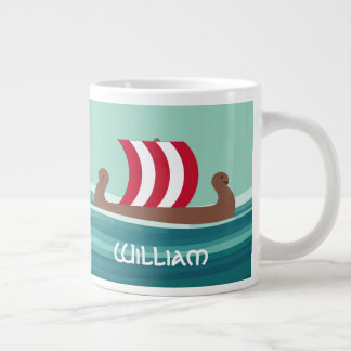 Happy Viking Ship Jumbo-Tasse