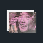 Happy Vintage Phone Call Postkarte<br><div class="desc">A collage made and photographed by Angelandspot in the year 2026 with vintage images from a magazine from the 1980s era of a woman happy on a telephone call</div>