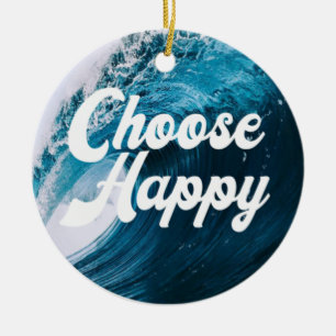 Happy wählen keramik ornament