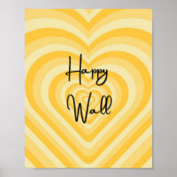 HAPPY WALL gelbe Wand-Kunstposter