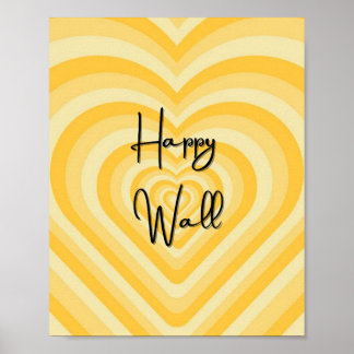 HAPPY WALL gelbe Wand-Kunstposter Poster