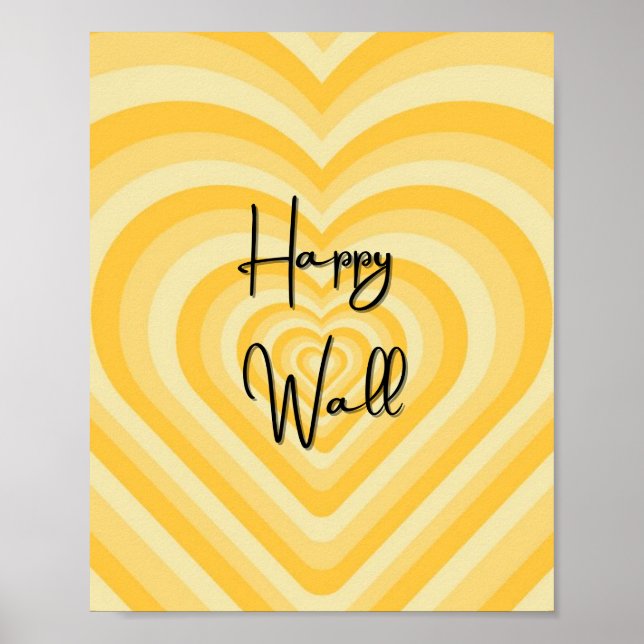 HAPPY WALL gelbe Wand-Kunstposter Poster (Vorne)