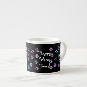 Happy Warm Times Snowflakes Kaffee Espresso Tasse