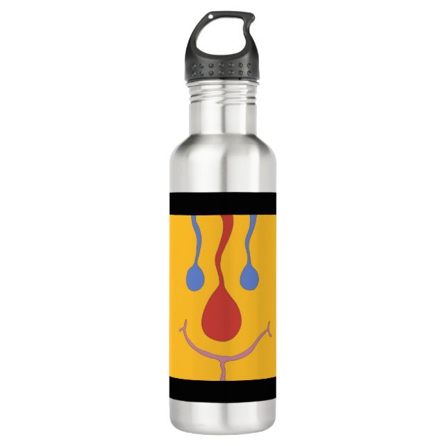 Happy Water Flasche Edelstahlflasche (Vorderseite)