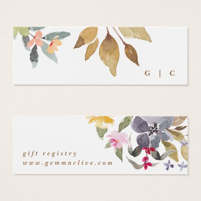 Happy Watercolor Floral Wedding Registry Einschlie (Vorne & Hinten)
