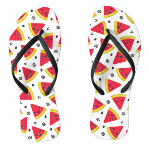 Happy Watermelon Flip Flops