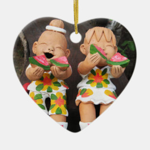 Happy Watermelon Friends Keramik Ornament