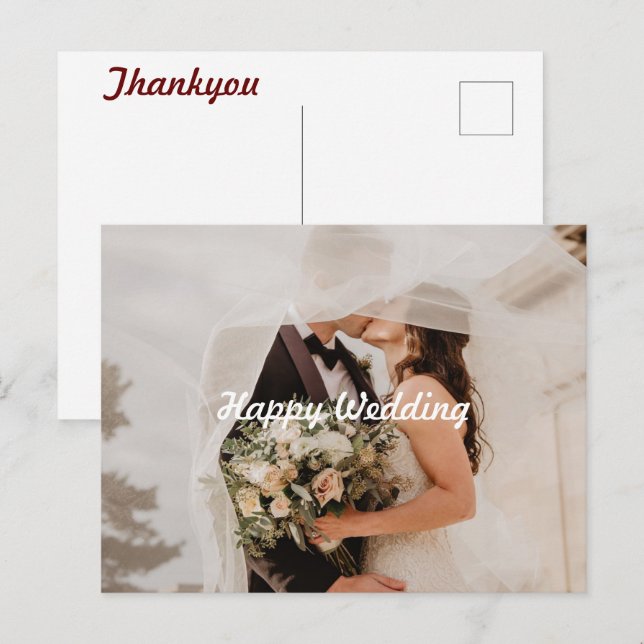 Happy Wedding 2 Postkarte (Vorne/Hinten)