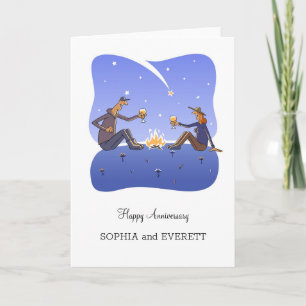 Happy Wedding Anniversary Campfire Couple Card Karte