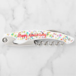 Happy Wedding Anniversary Confetti Toss Kellnermesser<br><div class="desc">Auf beiden Seiten des Korkenziehers befinden sich farbenfrohe Konfetti auf weißem Hintergrund mit Vorlagentext. Füllen Sie die Vorlagenfelder unter Personalisieren aus,  um den Text für jede Größe zu ändern,  den Text zu entfernen oder auf Anpassen zu klicken,  um Stil,  Größe und Farbe der Schrift auszuwählen,  die Sie möchten.</div>
