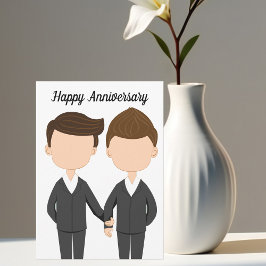 Happy Wedding Anniversary Gay Men Couple Karte