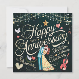 Happy Wedding Anniversary Karten Elegant