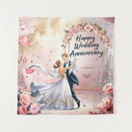 Happy Wedding Anniversary Mural #3 Wandteppich
