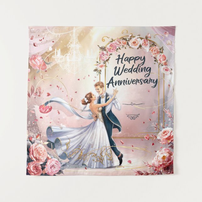 Happy Wedding Anniversary Mural #3 Wandteppich (Vorderseite)