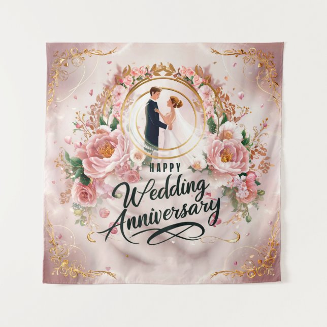 Happy Wedding Anniversary Mural #5 Wandteppich (Vorderseite)