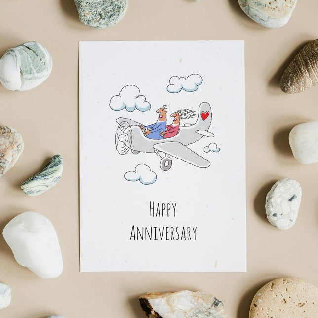 Happy Wedding Anniversary Red Heart Couple Card (Von Creator hochgeladen)
