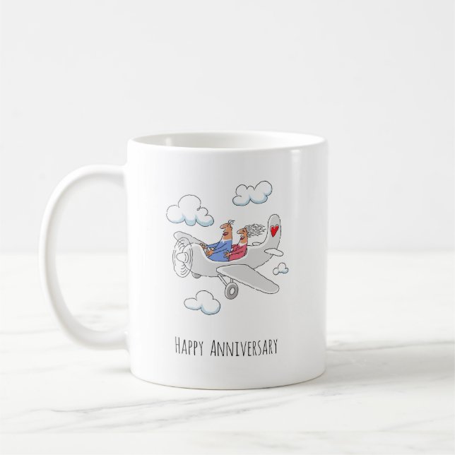 Happy Wedding Anniversary Red Heart Verheirateten  Kaffeetasse (Links)