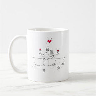 Happy Wedding Anniversary Red Heart Verheirateten Kaffeetasse