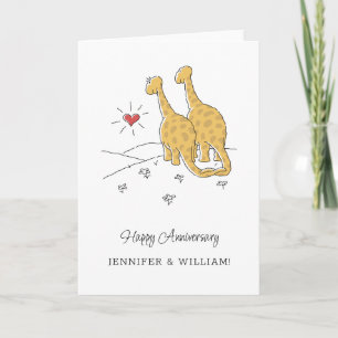 Happy Wedding Anniversary Verheiratet Dinosaurier  Karte
