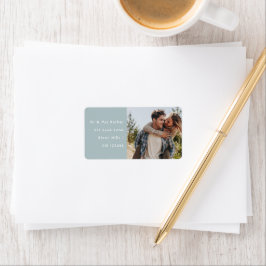 Happy Wedding Couple Photo Return Address Adressaufkleber