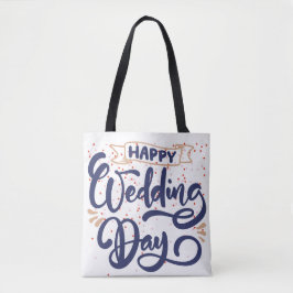 Happy Wedding Day Tote Bag - Romantisches Geschenk