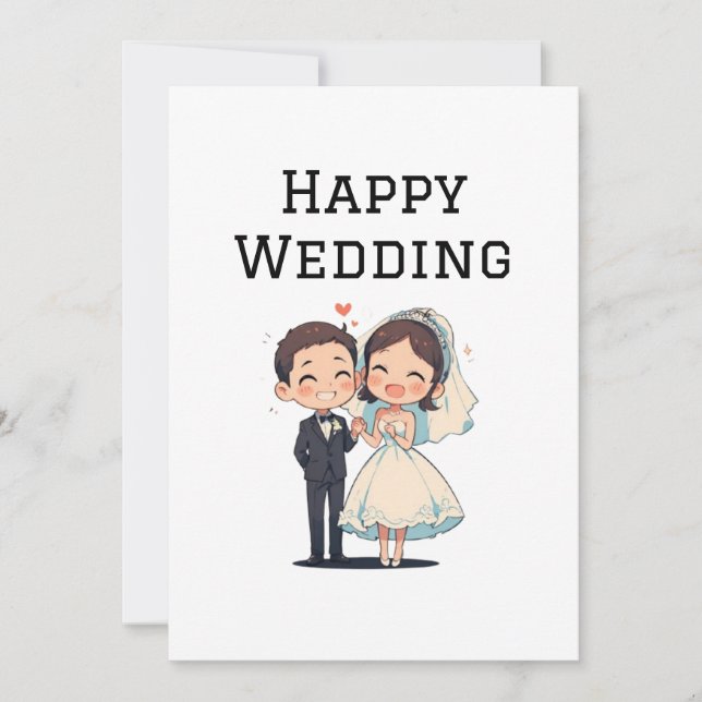 Happy Wedding Greeting Card Dankeskarte (Vorderseite)
