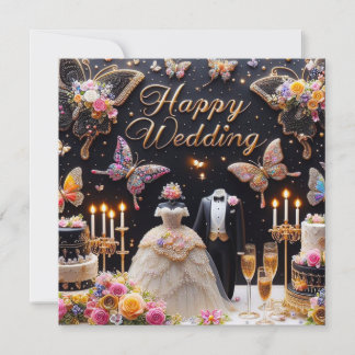 Happy Wedding Grußkarten Einladung