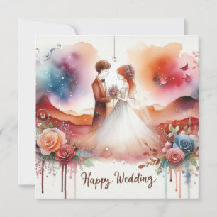 Happy Wedding Grußkarten Karte
