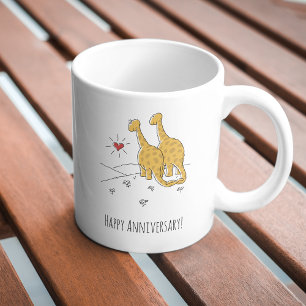 Happy Wedding Jubiläum Verheirateten Couple Dinosa Kaffeetasse