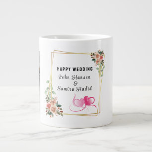 "Happy Wedding" Jubiläum Verlobung Couple Jumbo-Tasse