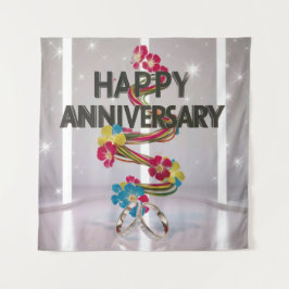 Happy Wedding Jubiläumsband Wandteppich