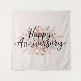 Happy Wedding Jubiläumsband Wandteppich