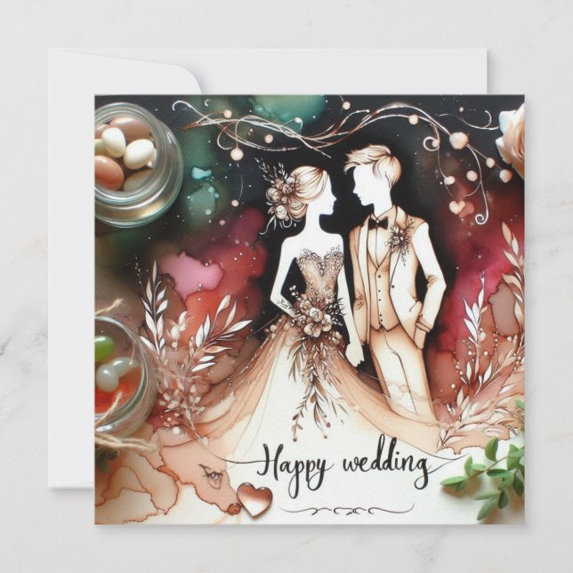 Happy Wedding Liebe Cards Karte (Vorderseite)